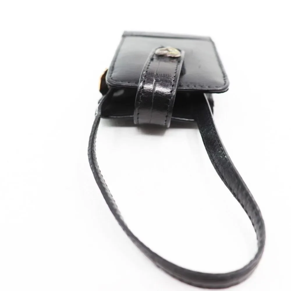 Vtg Brighton Phone Case Wristlet Cell Mobile Black Croc Leather 4.5X2.5X1.5